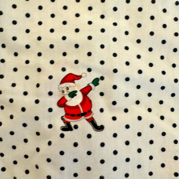 Free Planet Christmas Santa Dabbing Polka Dot Shirt Medium - Picture 3 of 11